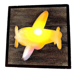 Airplane Night Light Cut Out Wooden Box 8" by Mastercraft Children Kids Bedroom